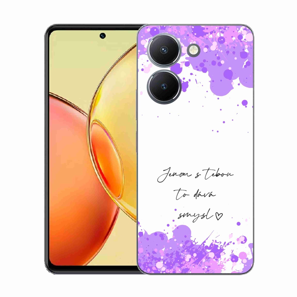 Gél borító mmCase a Vivo Y36-on - szerelem szöveg fehér háttérrel