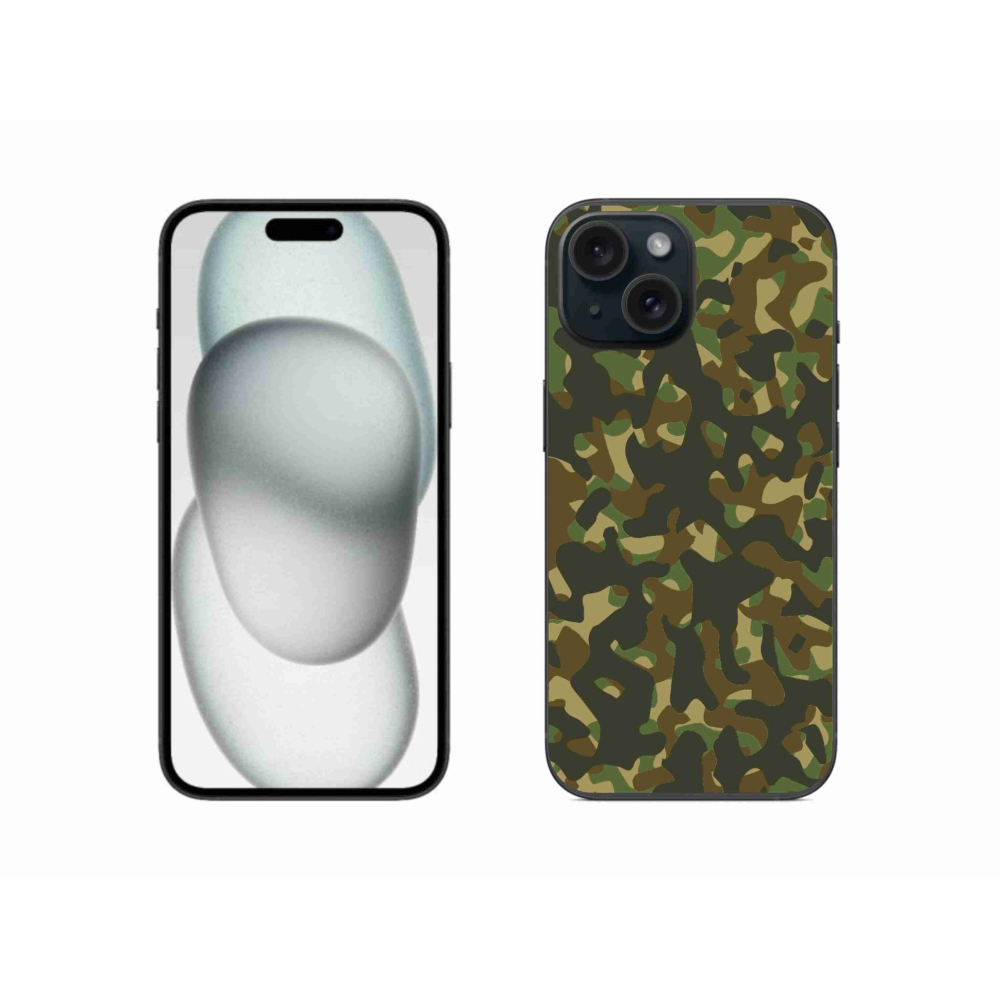 Zselés borítás mmCase iPhone 15 készülékhez - terepszínű minta 1