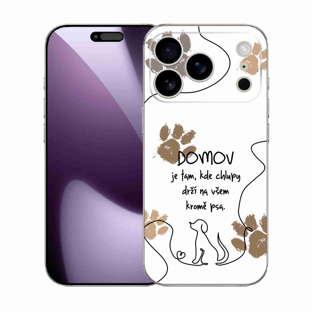 Gél borítás mmCase iPhone 17 Pro készülékhez - kutya motívum fehér háttérrel