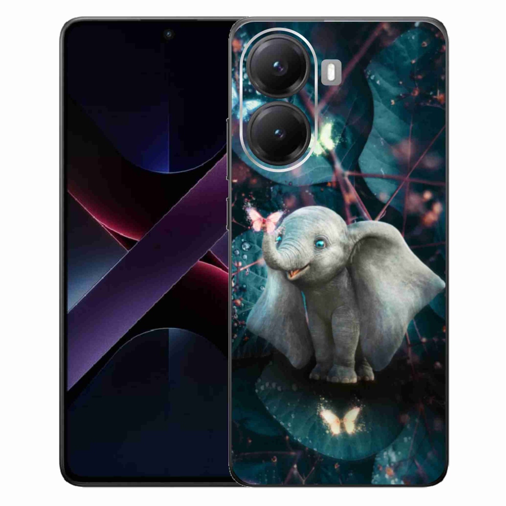 Gél borítás mmCase a Xiaomi Poco X7 Pro 5G számára - aranyos elefánt