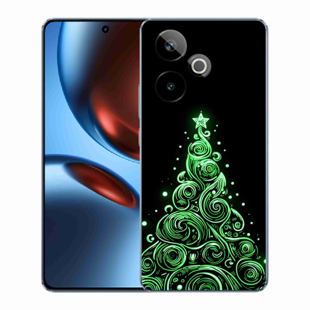 Rugalmas zselés tok mmCase képpel Realme GT 7 5G/GT 7T 5G - neon karácsonyfa 3