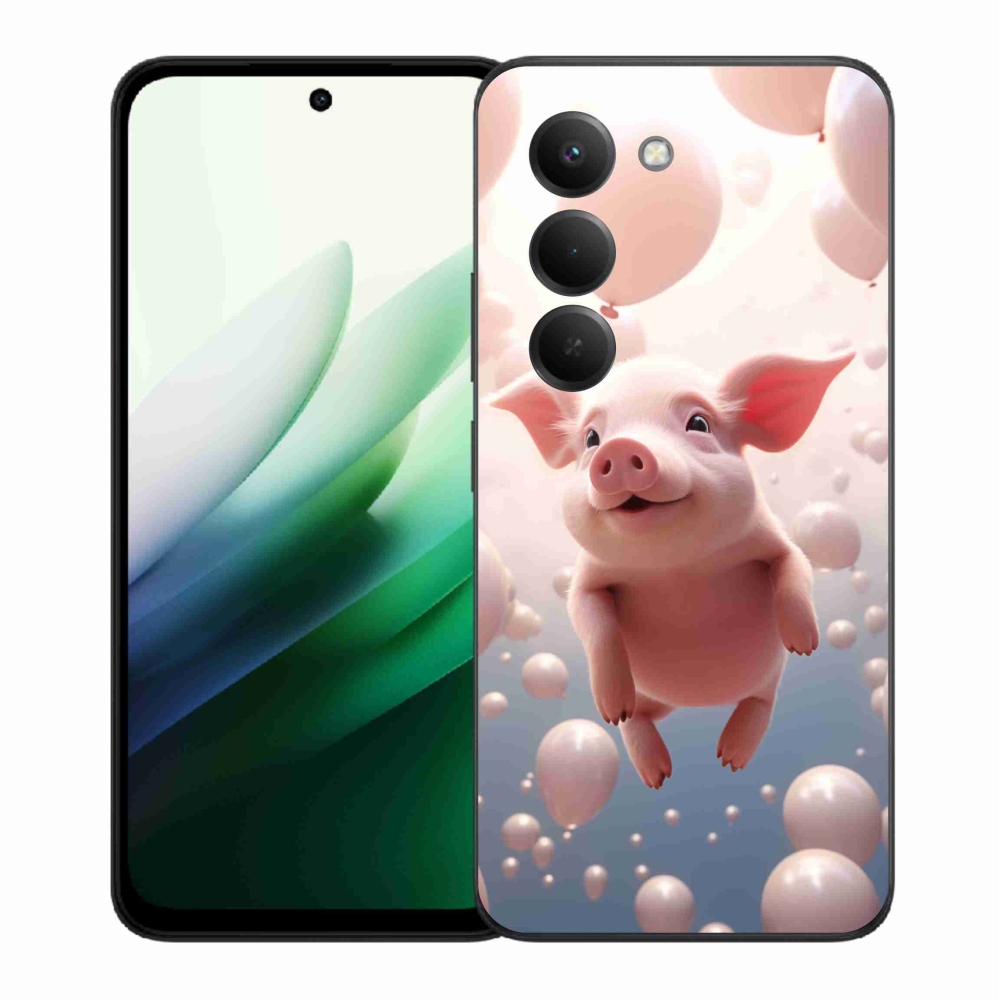 Gél borító mmCase a Xiaomi Redmi 15 5G-hez - malacka lufikkal