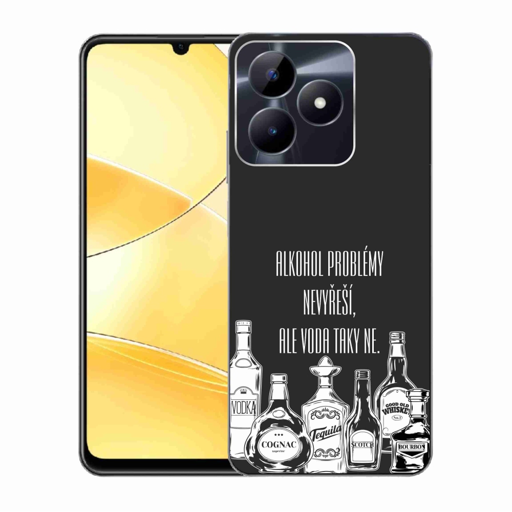 Gél borító mmCase a Realme C51/C53 készülékhez - vicces szöveg fekete háttérrel