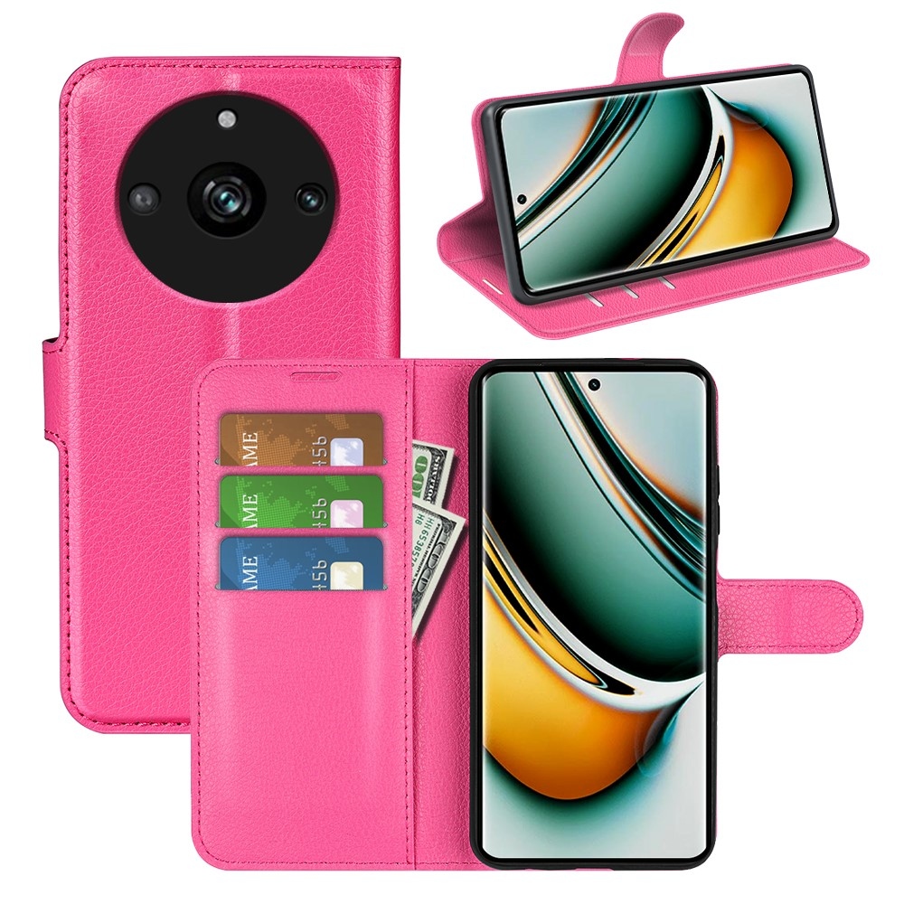 Litchi könyvtáska a Realme 11 Pro 5G/11 Pro+ 5G modellhez - rózsaszínű