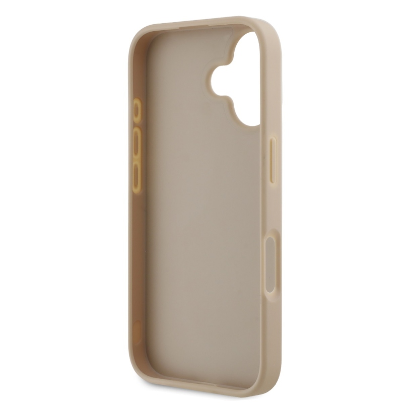 DKNY PU bőr kockás mintás és csíkos hátlapi borító iPhone 16 rózsaszínhez