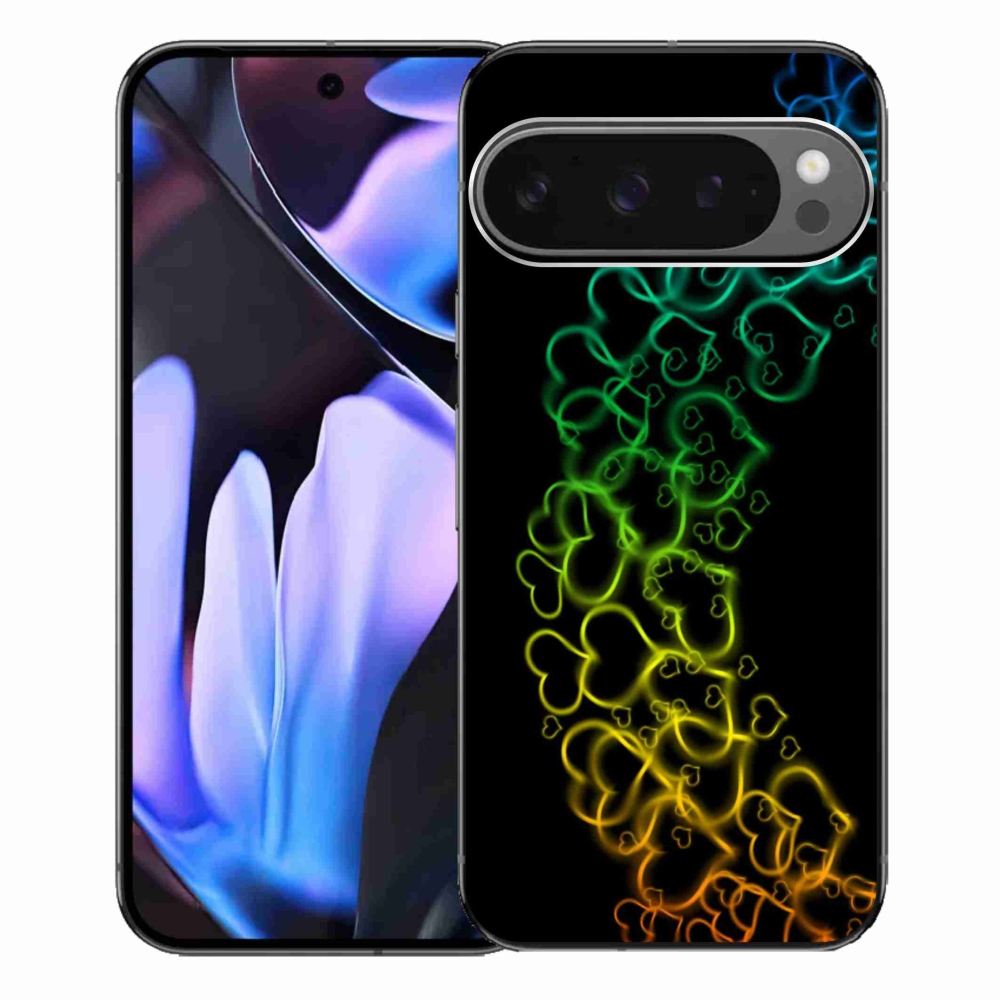 Zselés borítás mmCase a Google Pixel 9 Pro XL számára - színes szívek
