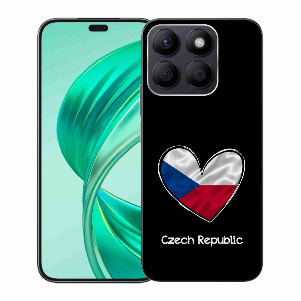 Gél borító mmCase a Honor X8b számára - zászló szív fekete háttérrel