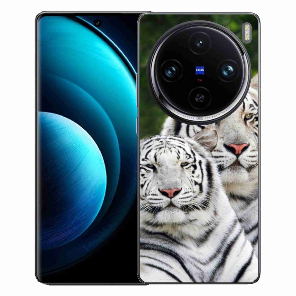 Gél tok mmCase a Vivo X100 Pro 5G-hez - fehér tigrisek