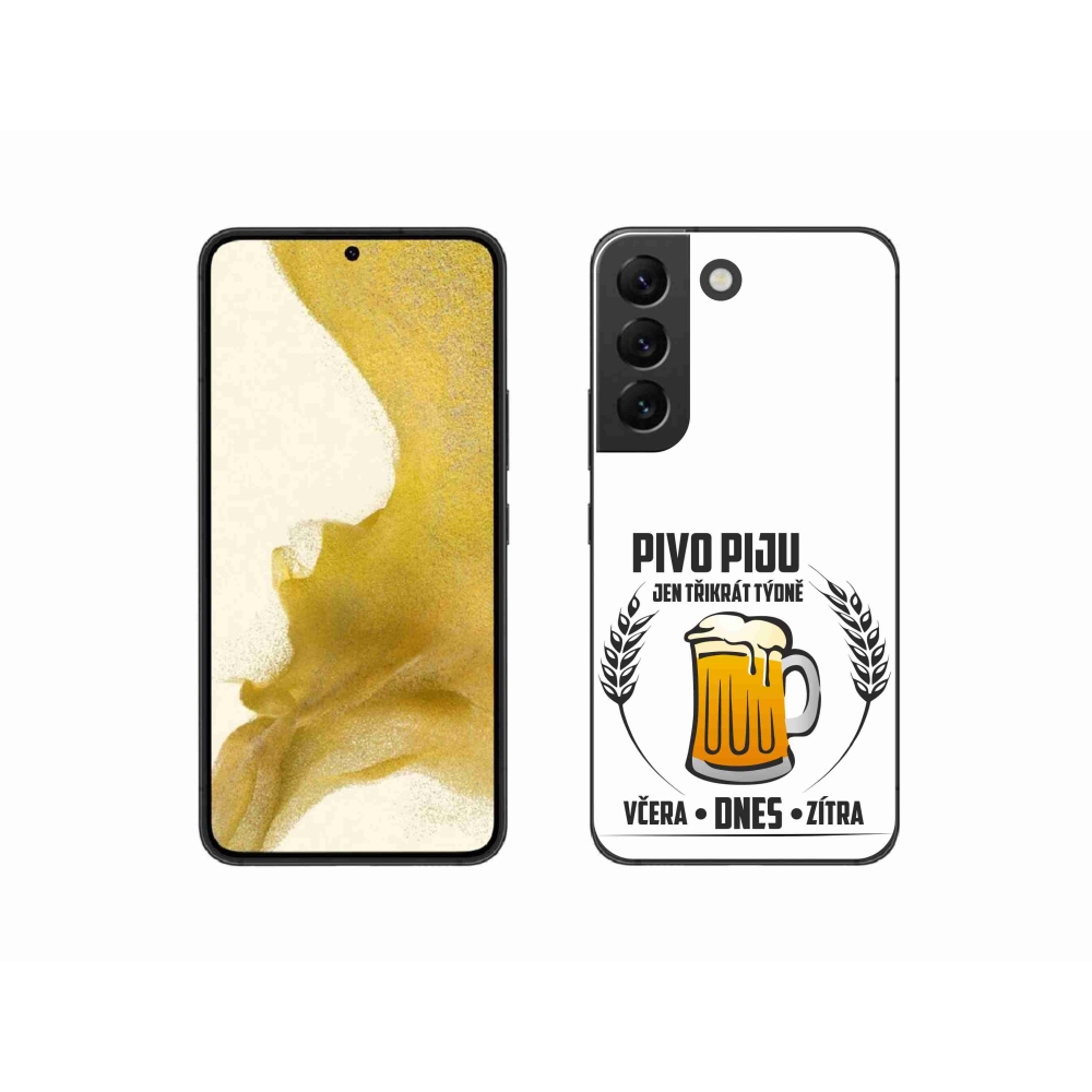 Gél borítás mmCase Samsung Galaxy S22 5G - sör motívum fehér háttérrel