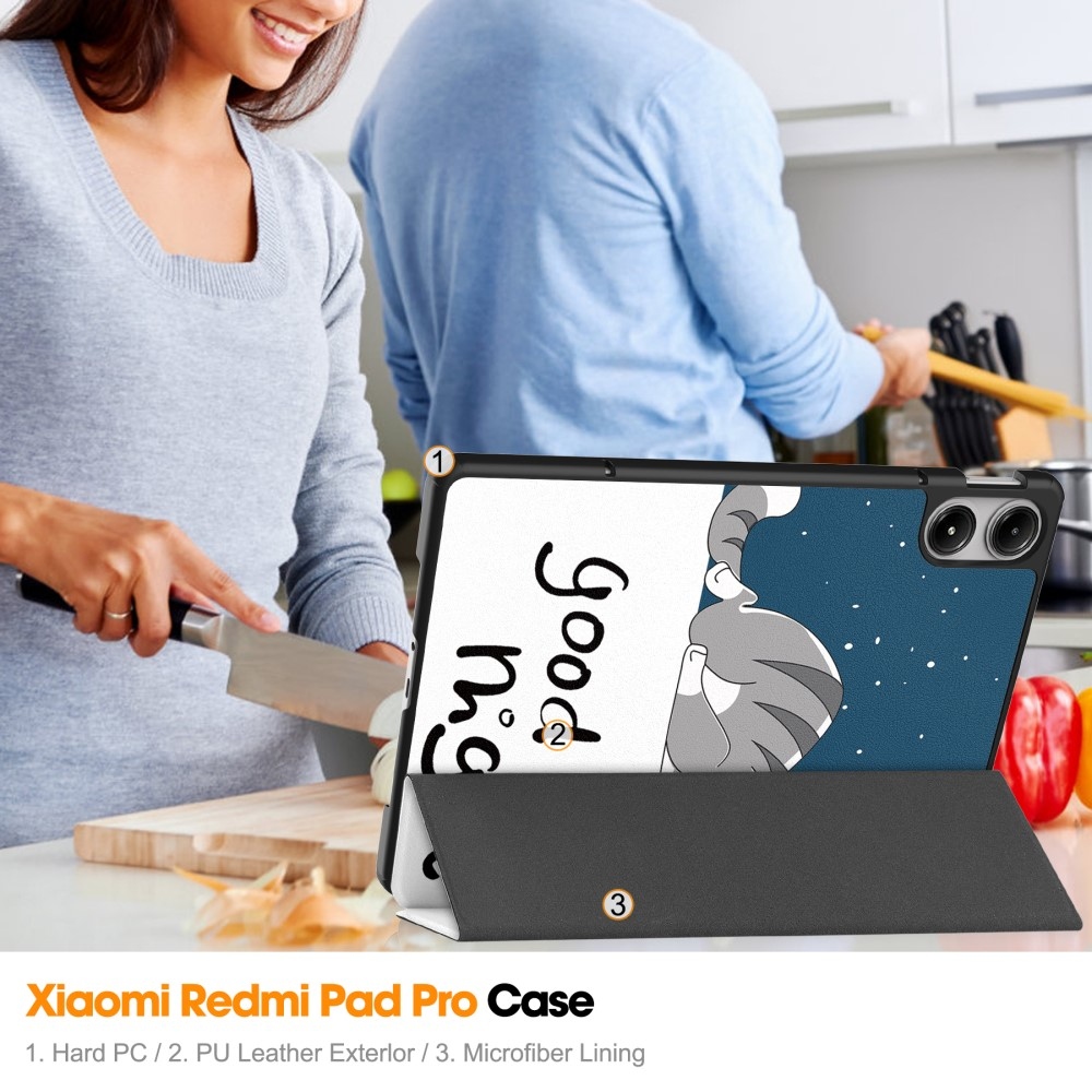 Patte intelligens záró tok Xiaomi Redmi Pad Pro 4G/5G tablethez - macska