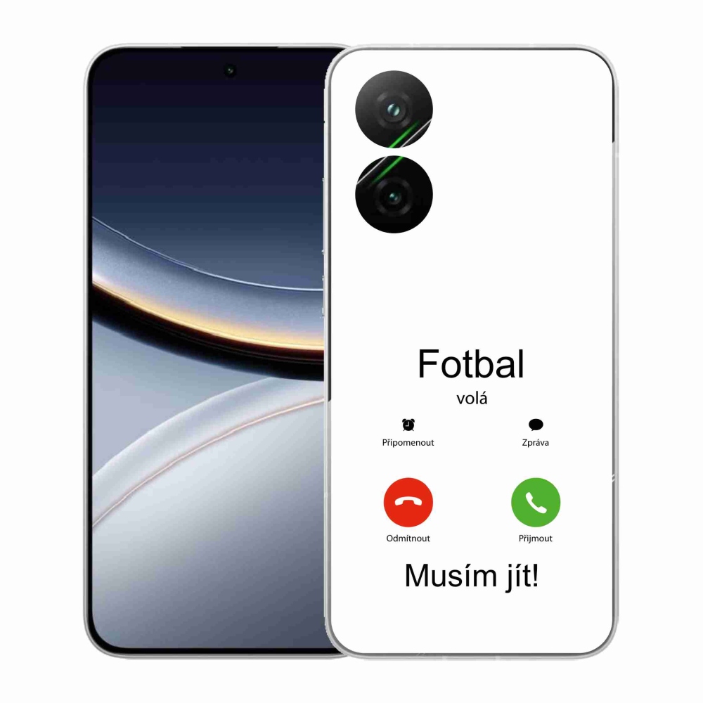 Gél borító mmCase a Xiaomi Poco F7 5G-n - futballhívások fehér háttérrel