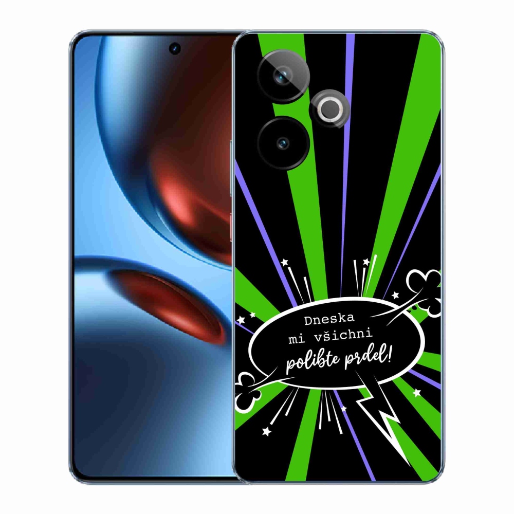 Rugalmas gél tok mmCase képzeletbeli Realme GT 7 5G/GT 7T 5G - vicces szöveg 15 fekete háttérrel