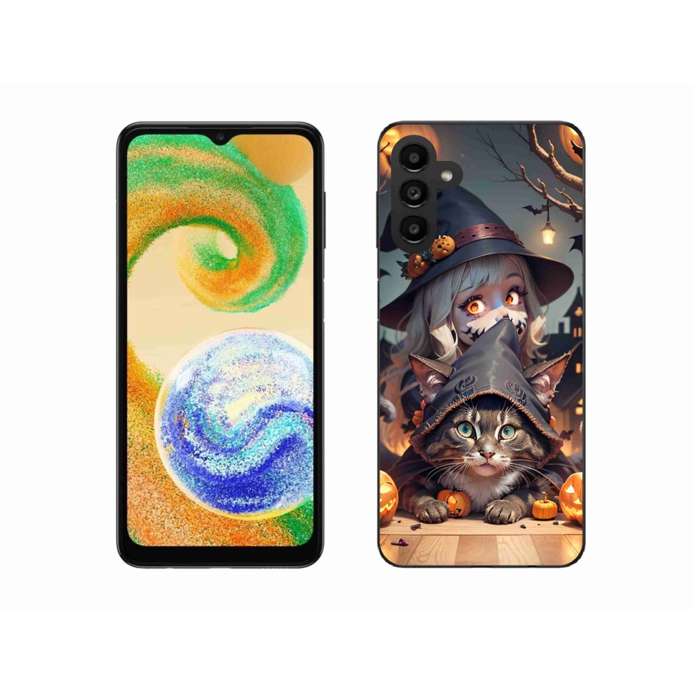 Zselés borítás mmCase Samsung Galaxy A04s (164.7x76.7x9.1mm) - boszorkány macskával