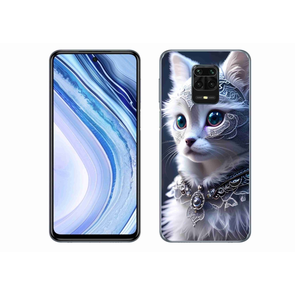 Gél borítás mmCase a Xiaomi Redmi Note 9S-hez - fehér macska