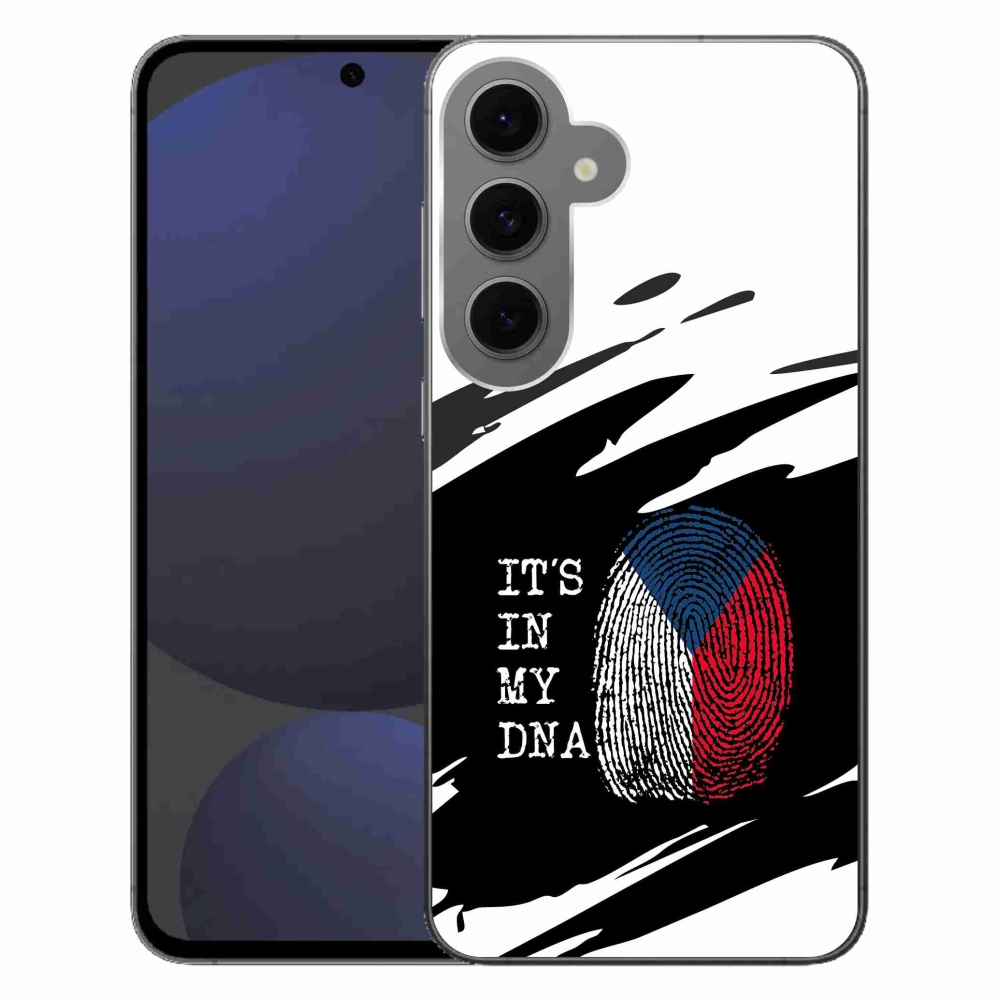 Gél borítás mmCase Samsung Galaxy S24 FE - zászlós ujjlenyomat fekete és fehér háttérrel