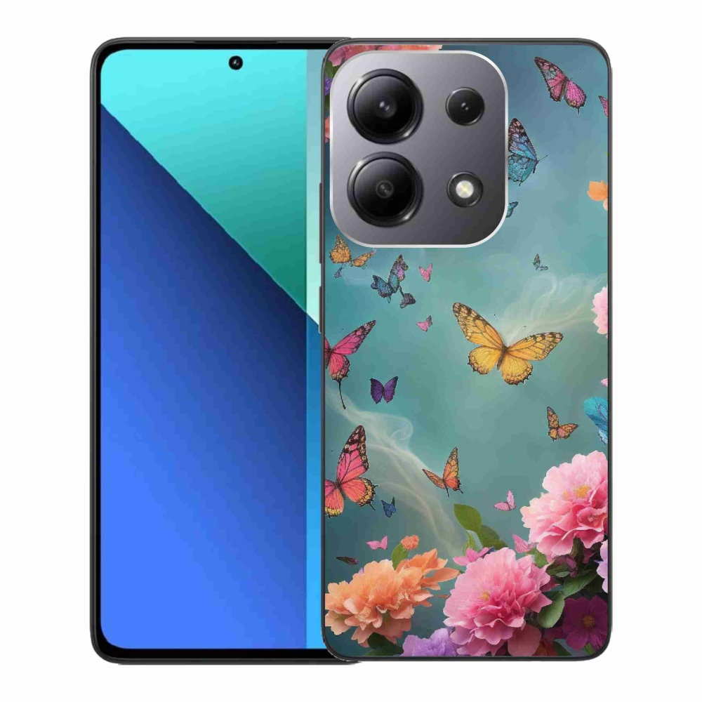 Gél borító mmCase a Xiaomi Redmi Note 13-hoz - színes virágok és pillangók