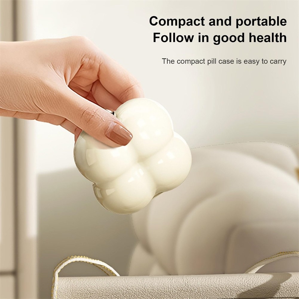 Mini gyógyszer- és ékszerszervező 7 rekesszel - virágmintás fehér