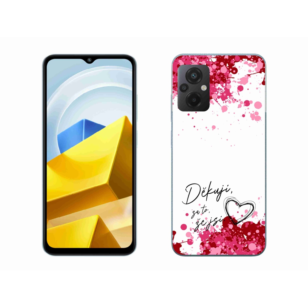 Gél borító mmCase a Xiaomi Poco M5 4G-hez - love text 2 fehér háttér