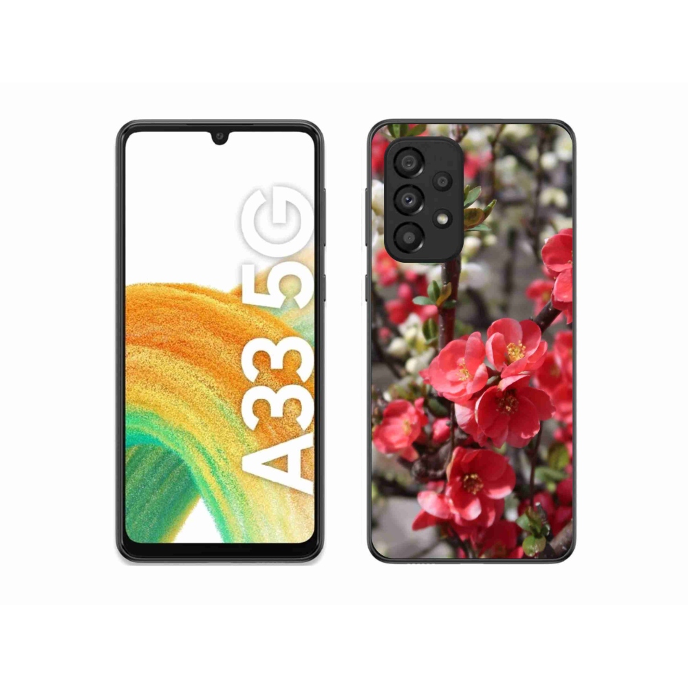 Gél védőhuzat mmCase Samsung Galaxy A33 5G - piros virágok