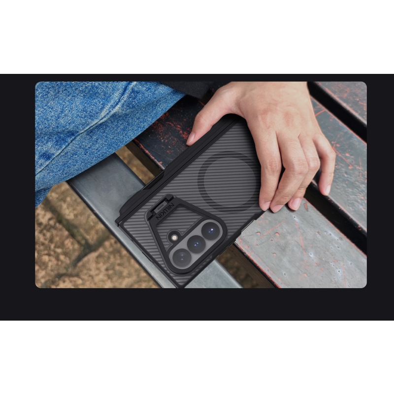 Nillkin CamShield Prop mágneses tolltartóval (átlátszó lencse) hátsó tok a Samsung Galaxy Z Fold 8 Ultra készülékhez, átlátszó fekete
