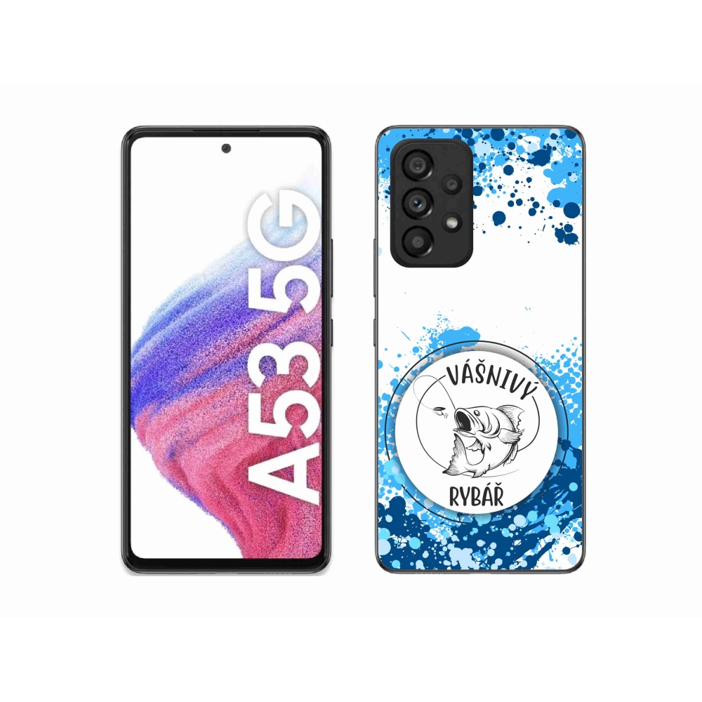 Gél borító mmCase Samsung Galaxy A53 5G - szenvedélyes halász fehér háttérrel