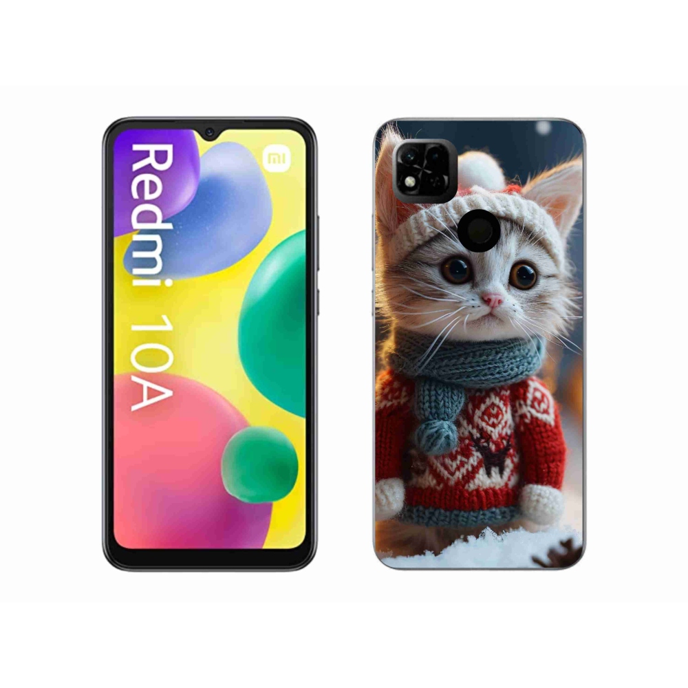 Gél borítás mmCase a Xiaomi Redmi 10A számára - cica pulóverben
