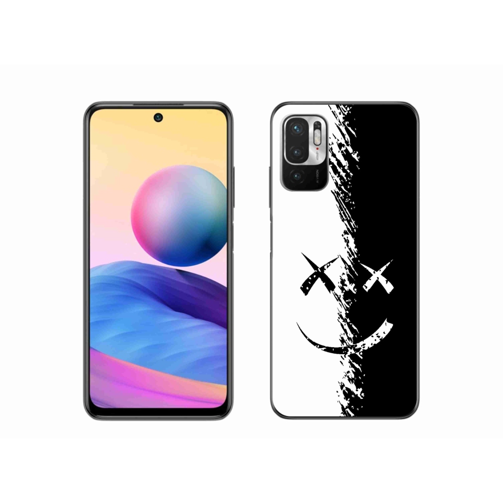 Gél borítás mmCase a Xiaomi Poco M3 Pro/5G számára - fekete és fehér mosolygó