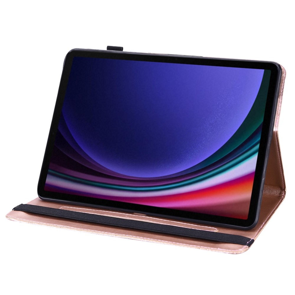 Virágok záródó tok Samsung Galaxy Tab S9 FE/Tab S10 FE - rózsaarany