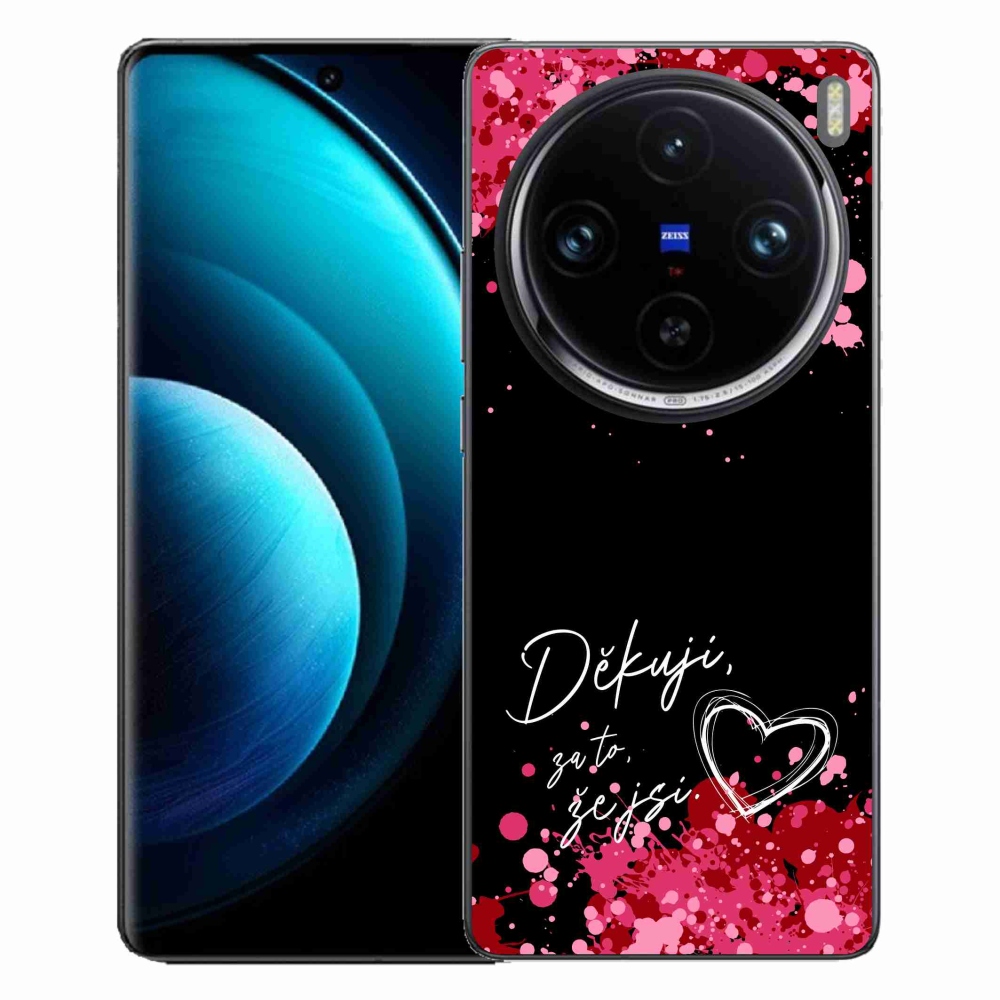 Gél borítás mmCase a Vivo X100 Pro 5G készülékhez - text in love 2 fekete háttér