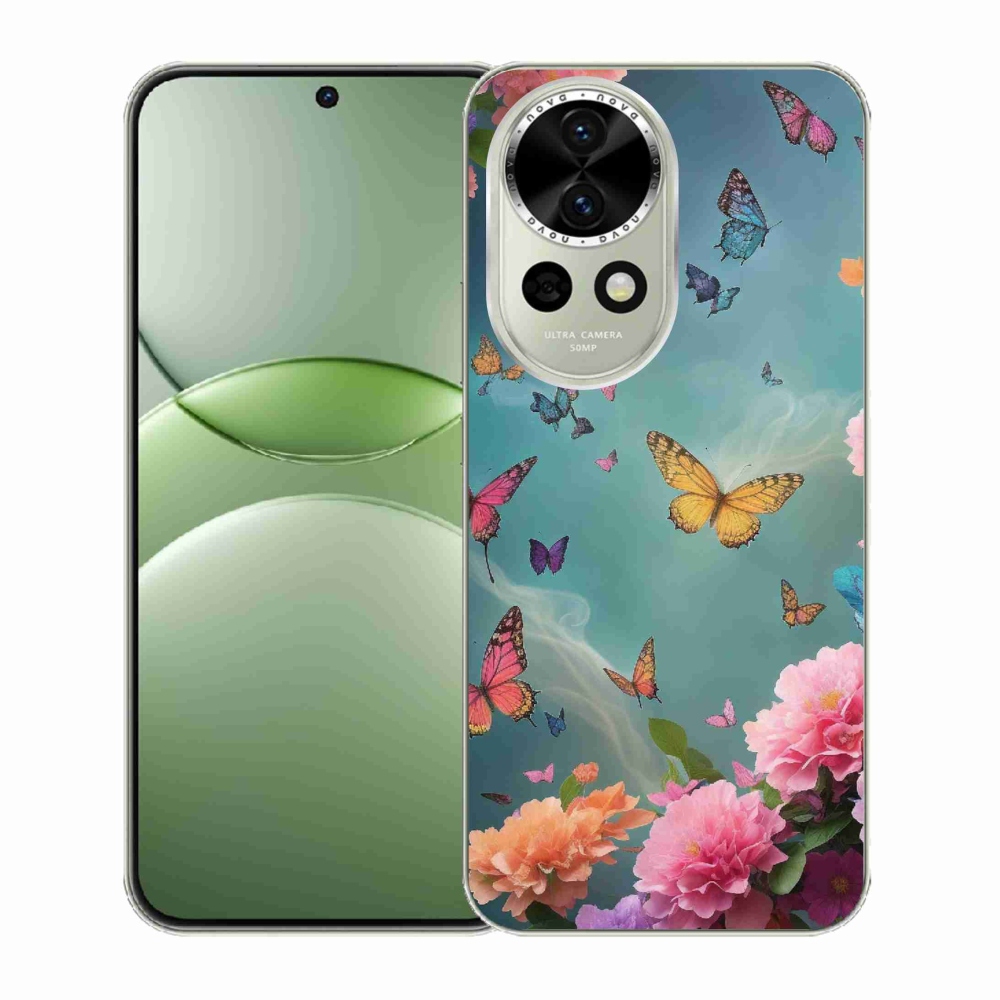 Gél borító mmCase a Huawei Nova 13 5G-n - színes virágok és pillangók