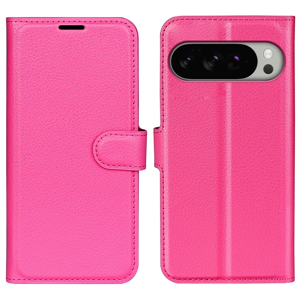 Litchi könyv tok Google Pixel 10 Pro XL-hez - rózsaszínű