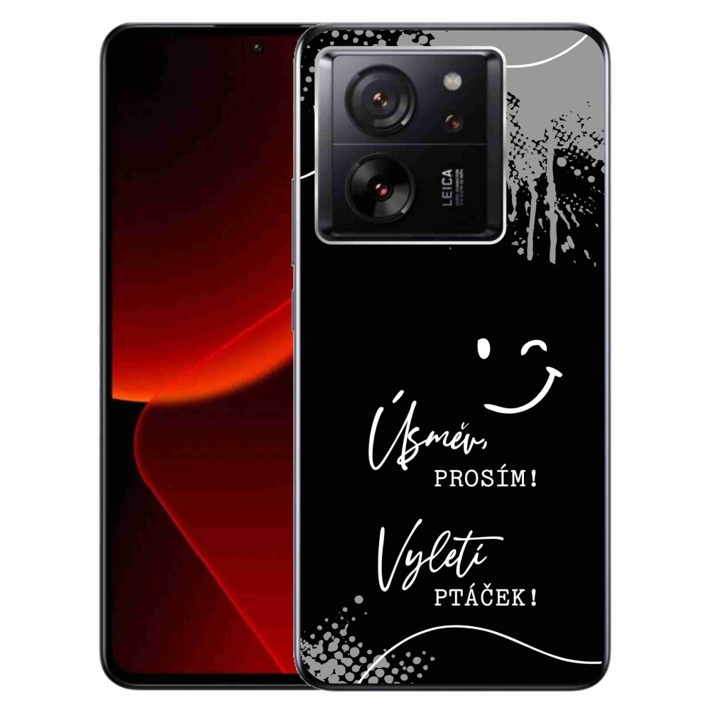 Gél borító mmCase a Xiaomi 13T/13T Pro készülékhez - vicces szöveg 4 fekete háttérrel