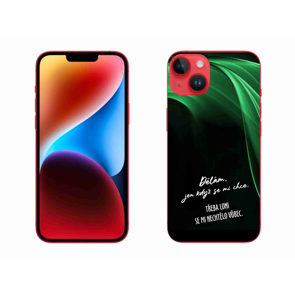 Gél borítás mmCase iPhone 14 Plus készülékhez - vicces szöveg 12 fekete háttér