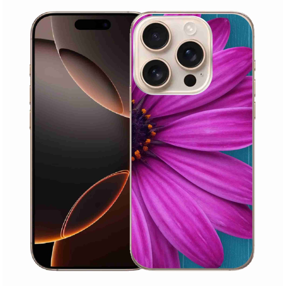 Gél tok mmCase iPhone 16 Pro Max készülékhez - lila százszorszép