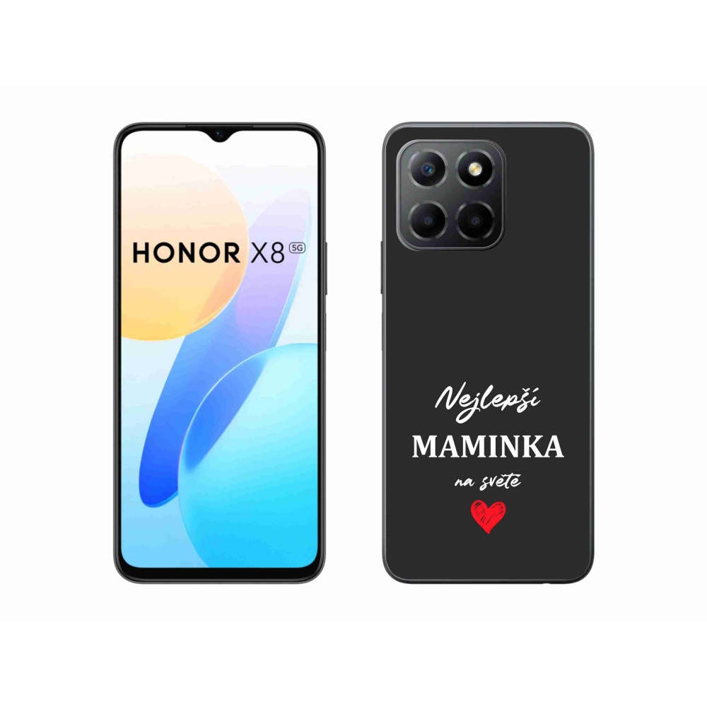 Gél borítás mmCase a Honor X8 5G/Honor 70 Lite 5G számára - Best Mom 1 fekete háttérrel