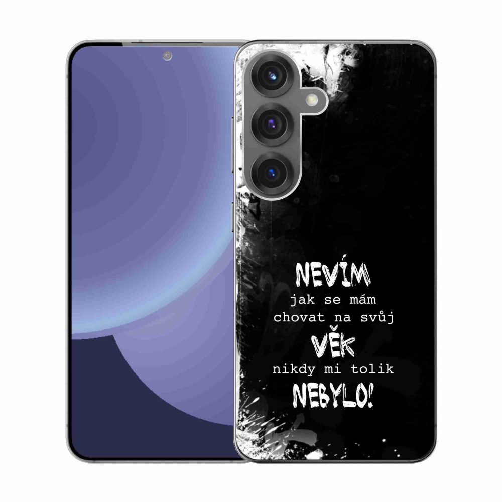 Gél borító mmCase Samsung Galaxy S25 készülékhez - vicces szöveg 14 fekete háttér