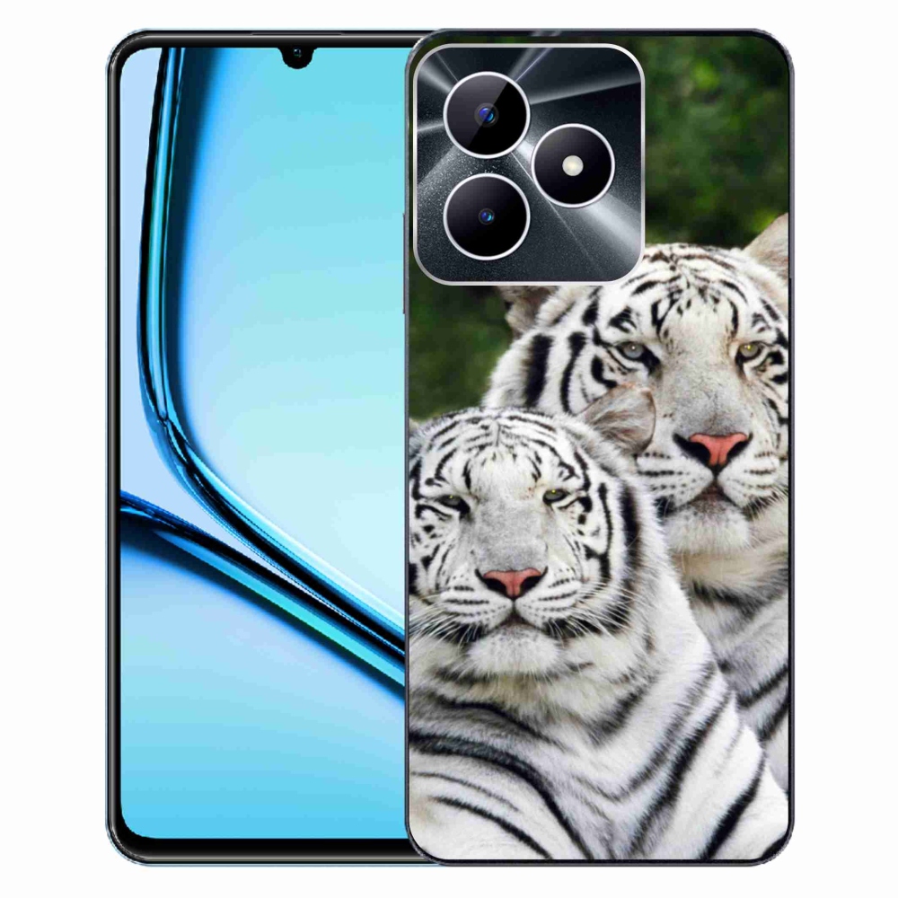 Gél tok mmCase a Realme Note 50 készülékhez - fehér tigrisek