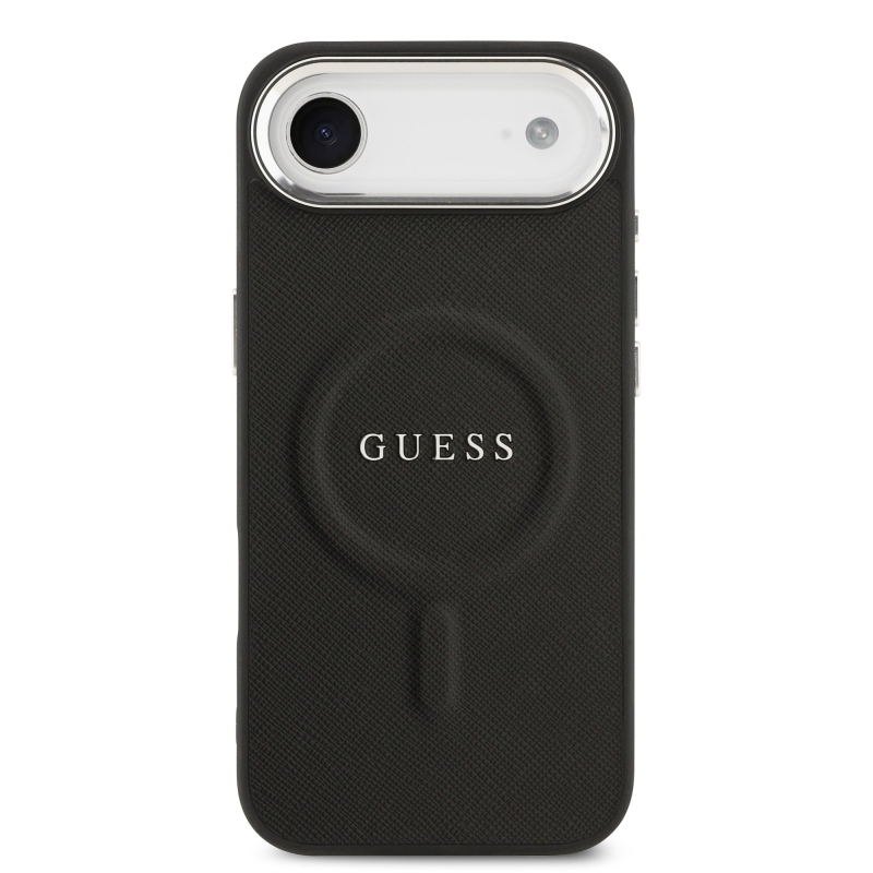 Guess PU Saffiano MagSafe MagSafe hátlap az iPhone Air készülékhez Fekete