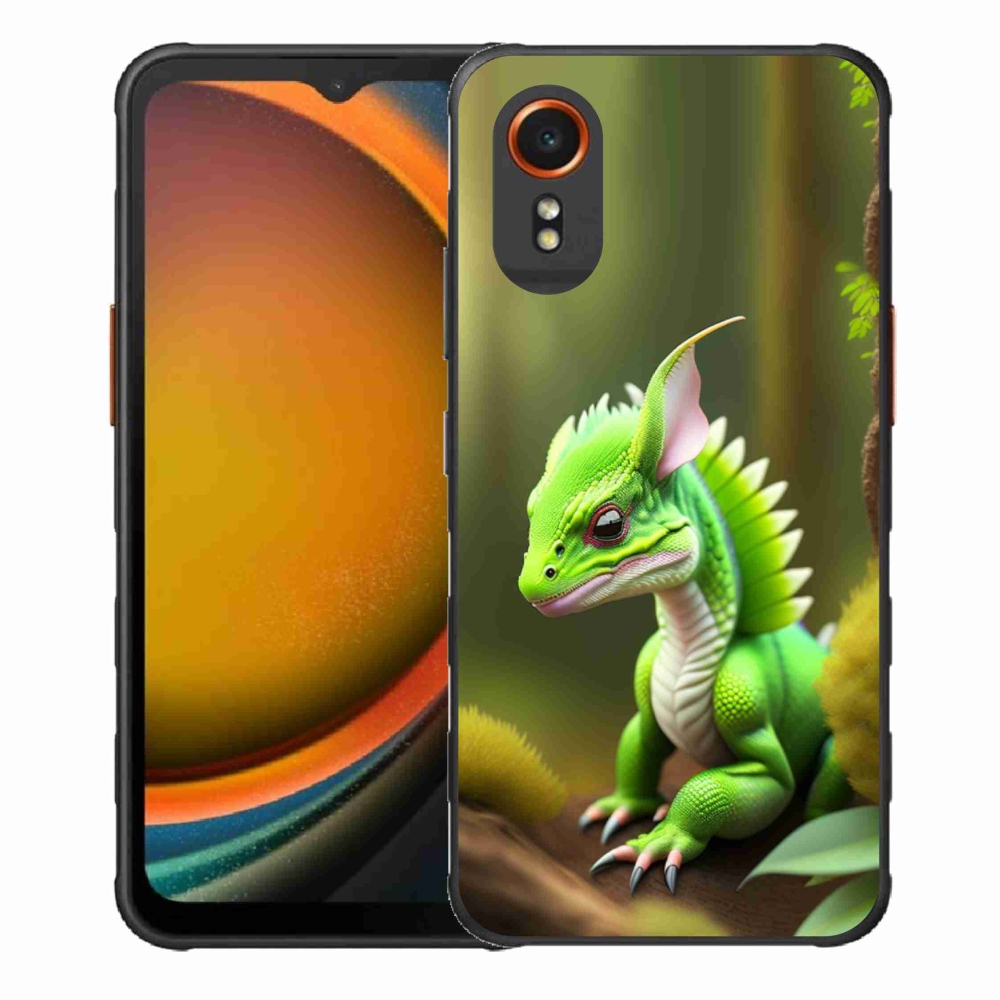 Zselés borítás mmCase Samsung Galaxy Xcover 7 - zöld sárkányhoz