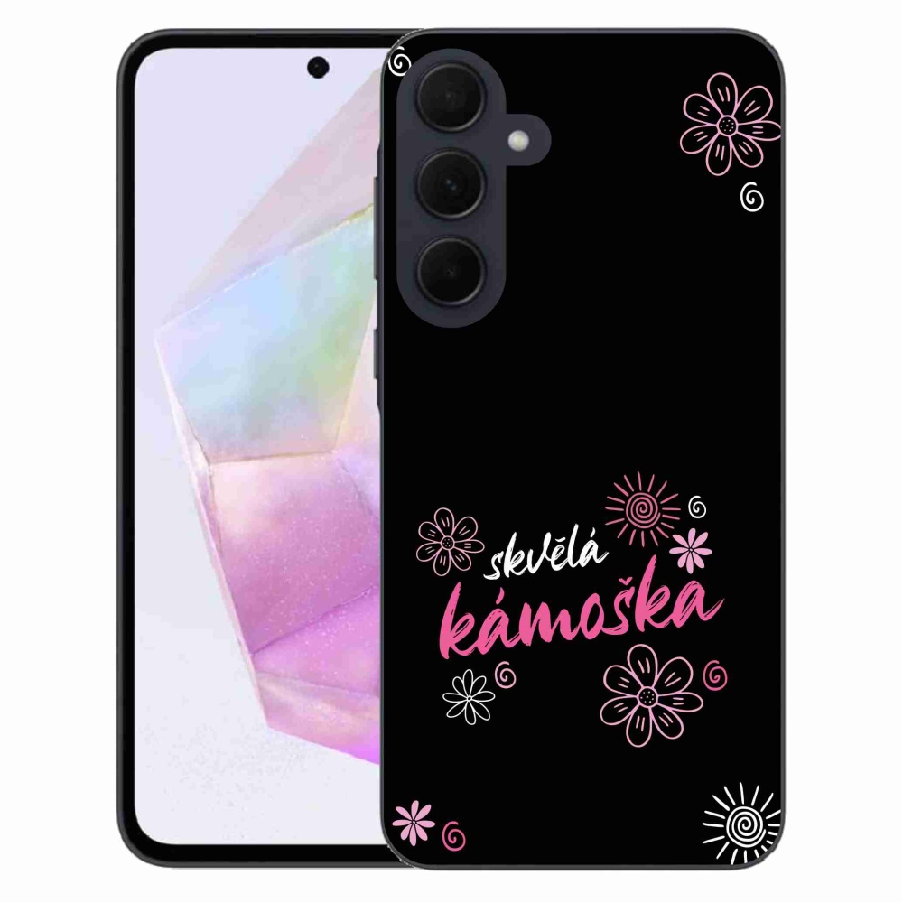 Gél borítás mmCase Samsung Galaxy A35 5G - nagyszerű haver fekete háttérrel