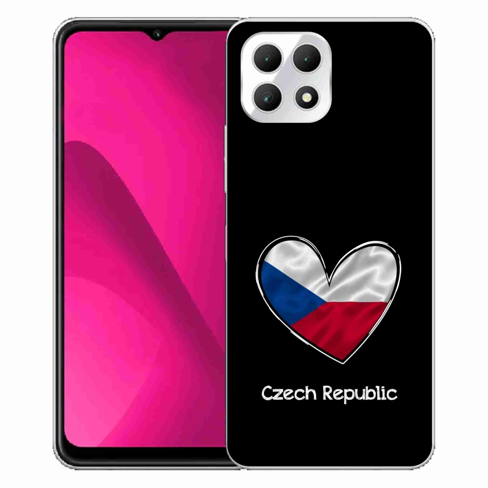 Zselés borító mmCase a T-Mobile T Phone 2 készülékhez - szív zászló fekete háttérrel
