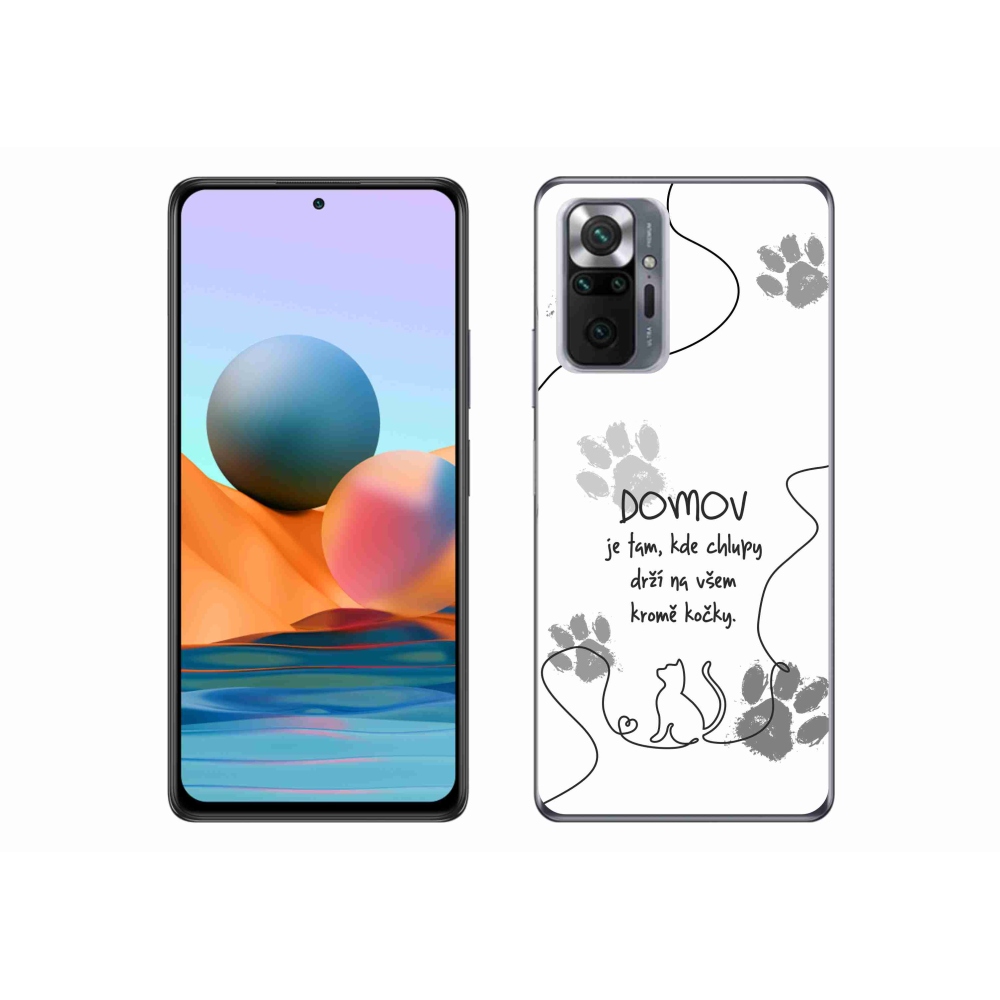Gél borító mmCase a Xiaomi Redmi Note 10 Pro készülékhez - macska motívum fehér háttérrel