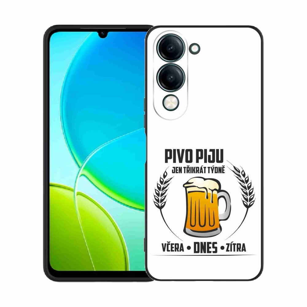 Gél borító mmCase a Vivo Y29s 5G készülékhez - sör motívum fehér háttérrel