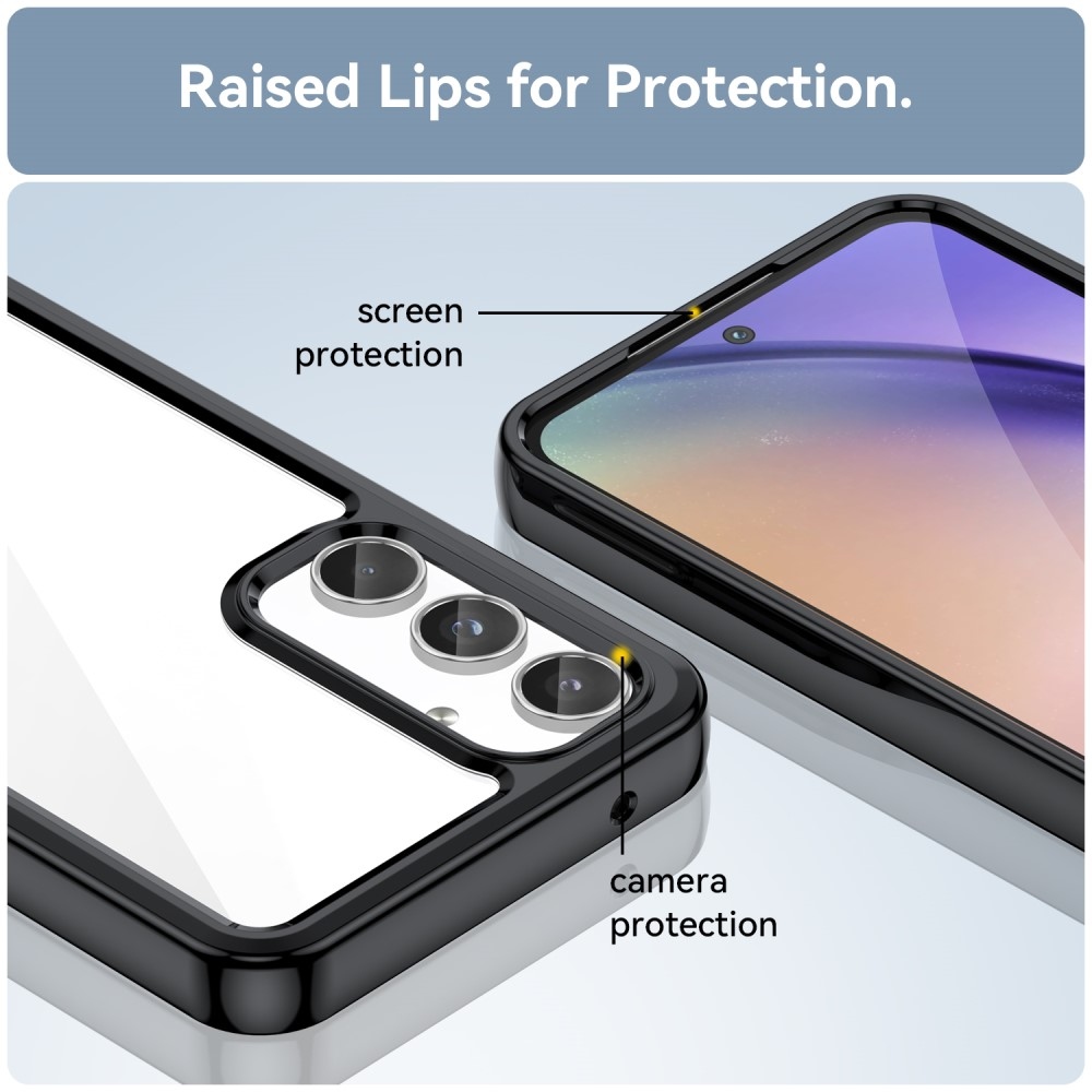 Gél tok fix hátlappal Samsung Galaxy A55 5G készülékhez - fekete