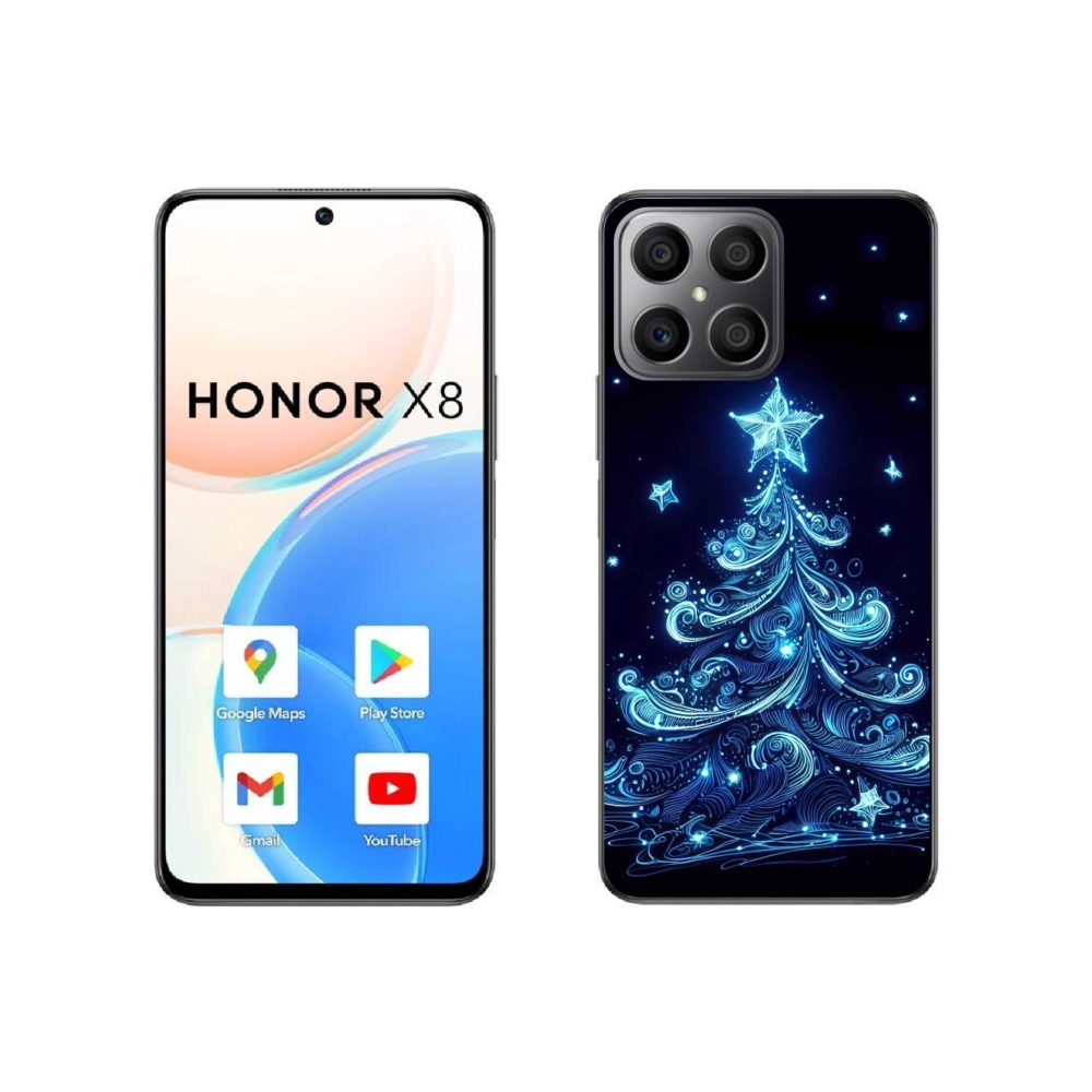 Gél borítás mmCase a Honor X8 4G-hez - neon karácsonyfa 4