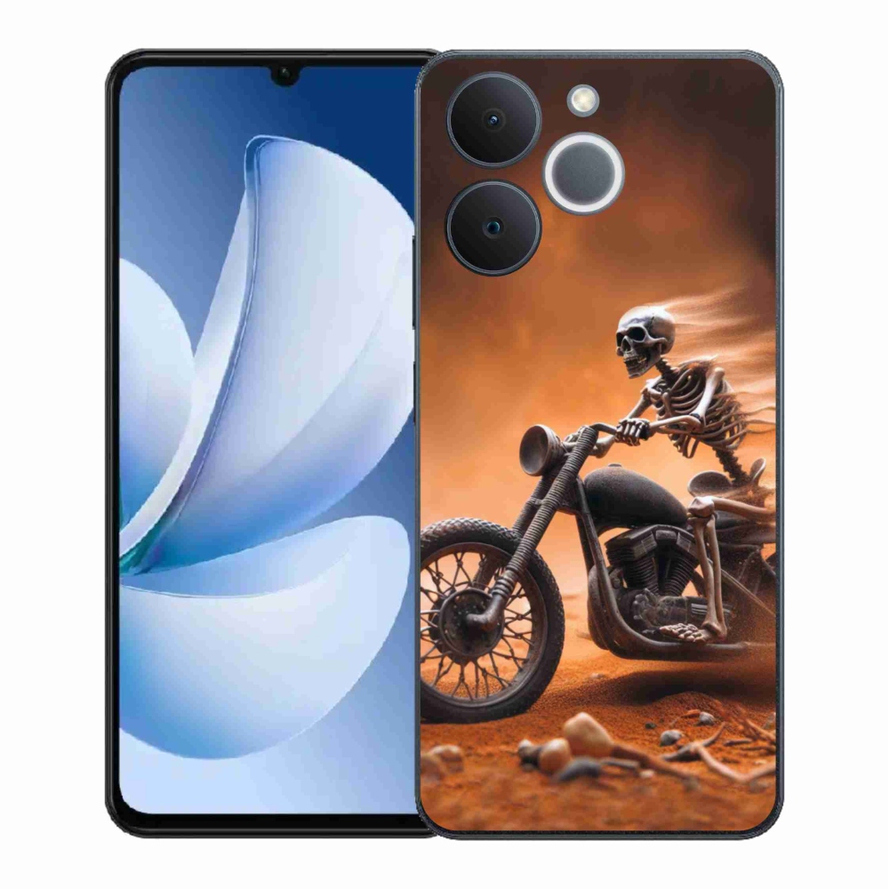 Gél borítás mmCase a Realme Note 70T-hez - csontváz motorkerékpáron