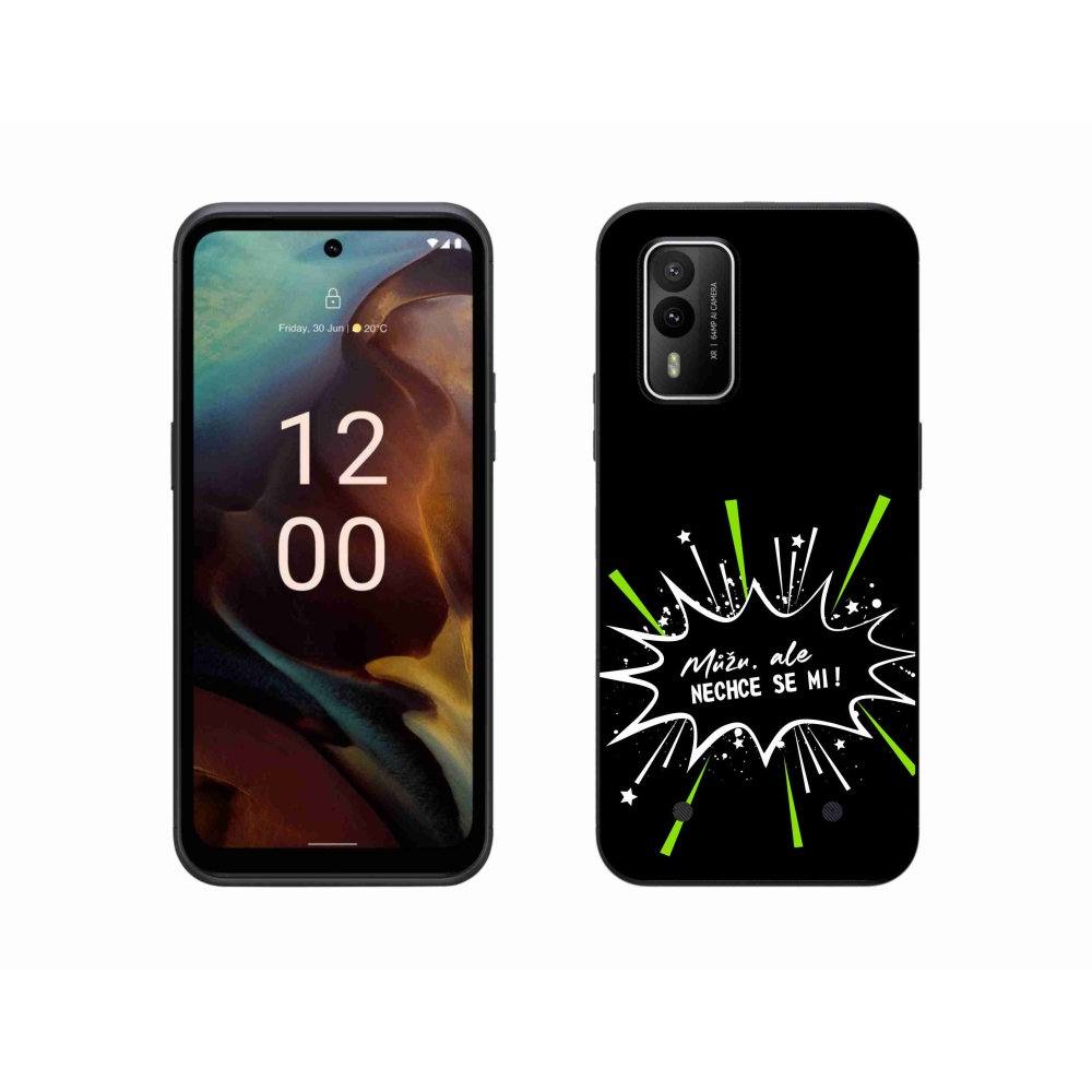 Zselés borító mmCase a Nokia XR21 készülékhez - vicces szöveg 11 fekete háttér