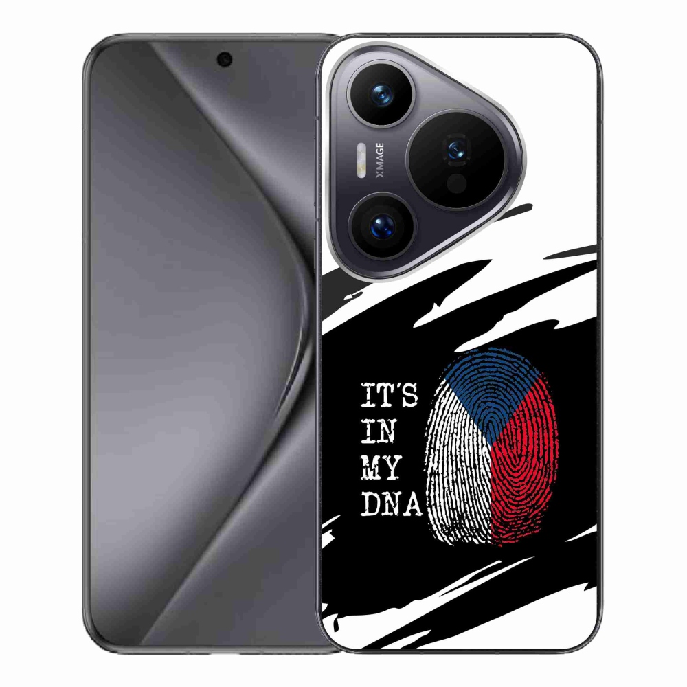 Gél borító mmCase a Huawei Pura 70 Pro - zászló ujjlenyomat fekete és fehér háttérrel