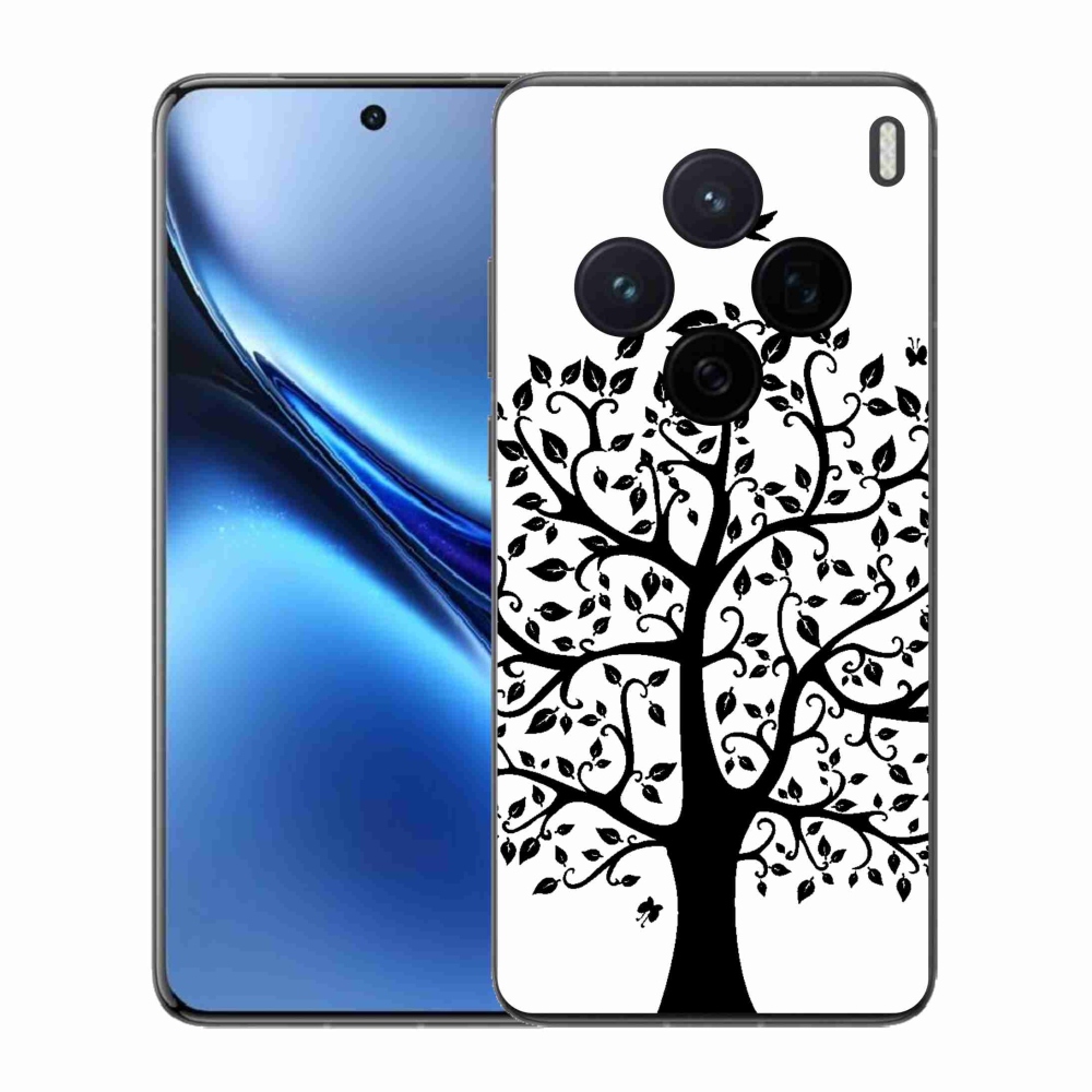 Zselés borítás mmCase Vivo X200 5G - fekete és fehér fa