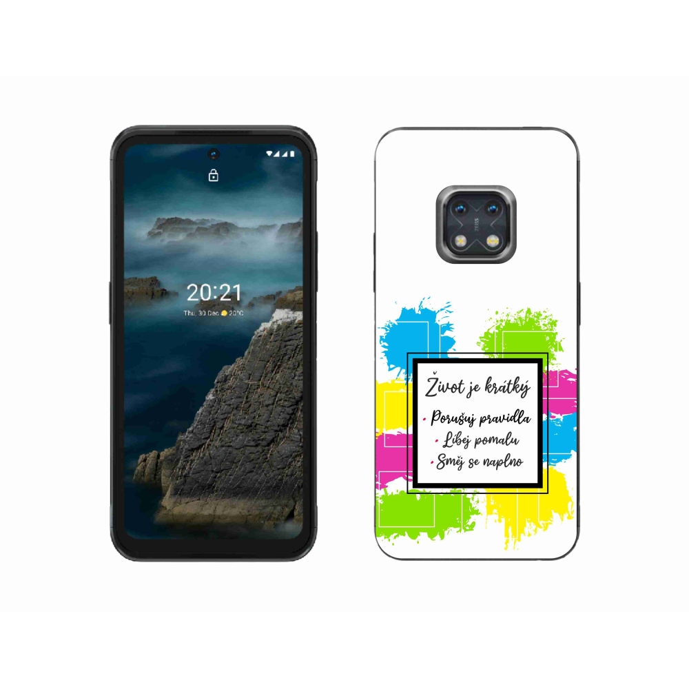 Zselés borítás mmCase a Nokia XR20 készülékhez - idézem 5 fehér háttér